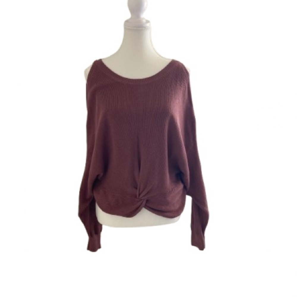 Express Off-the-Shoulder Sweater - Deep Brown